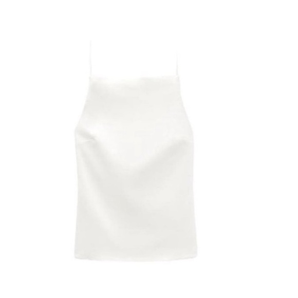 ZARA NEW WOMAN SS23 ECRU LINEN BLEND TOP WITH OPEN BACK - Picture 5 of 5